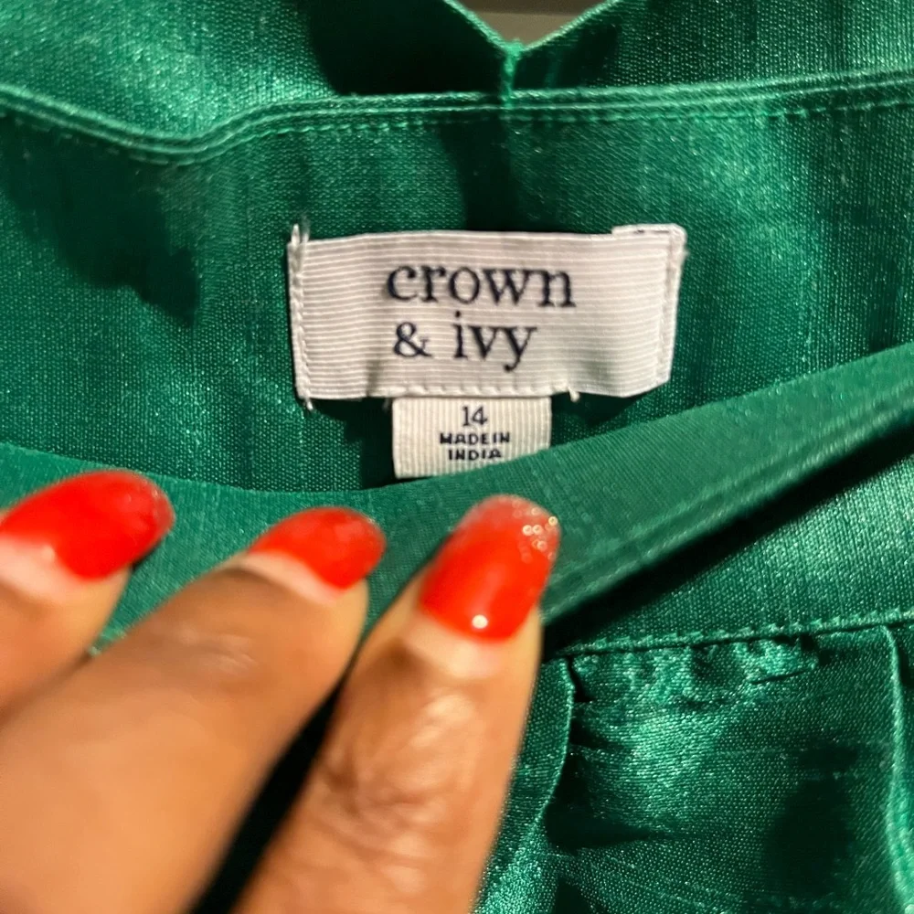 Crown & Ivy green taffeta skirt - Picture 12 of 13